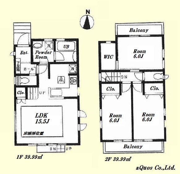 Floor plan. 54,800,000 yen, 3LDK, Land area 100.16 sq m , Building area 79.98 sq m