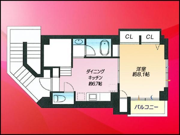 Floor plan. 1DK+S, Price 19,800,000 yen, Occupied area 34.76 sq m , Balcony area 2.57 sq m