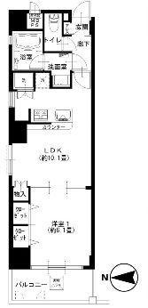 Floor plan. 1LDK, Price 31,900,000 yen, Occupied area 39.63 sq m , Balcony area 5.4 sq m