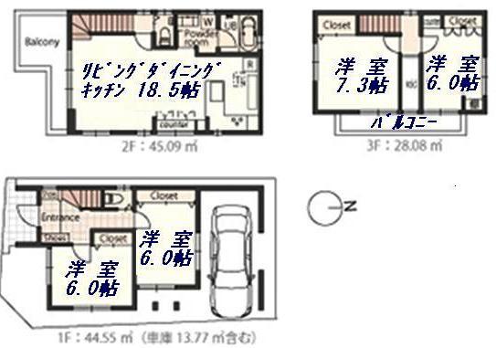 Floor plan. 56,800,000 yen, 4LDK, Land area 71.95 sq m , Building area 117.72 sq m