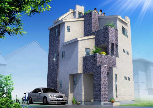 Rendering (appearance).  [Rendering illustrations] Building area 107.60 sq m