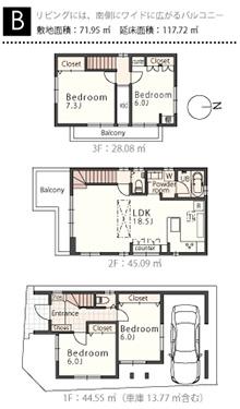 Floor plan. 56,800,000 yen, 4LDK, Land area 71.95 sq m , Building area 103.95 sq m