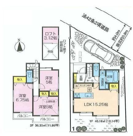Floor plan. 57,800,000 yen, 3LDK, Land area 100.5 sq m , There is also building area 79.49 sq m about 3 Pledge of loft