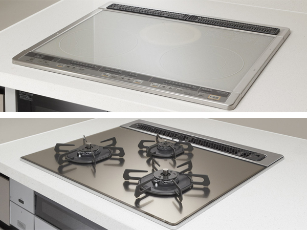 Kitchen.  [IH cooking heaters (top) ・ Glass top stove (below)] IH cooking heater that can be colorful cooked to powerful electrical force. Glass top stove equipped with a Si sensor gas and flame to automatically adjust the cooking situation to determine You can choose at no charge.  ※ Free select / Application deadline Yes (Model Room D-type menu plan / Free of charge ・ Application deadline Yes ※ Some paid option available)