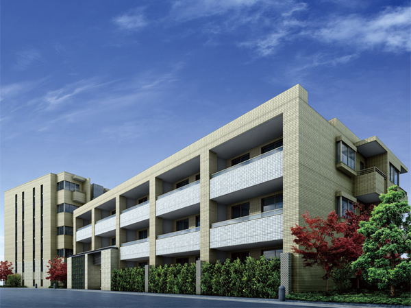 Buildings and facilities. Of exterior design theme, "Authentic & Modern". Taking advantage of the strong frame, While brew stately grandeur, Creating a warmth and kindness in the rich texture tiles, Metal material that becomes the accent is tightening in modern facial expressions. (Exterior view)