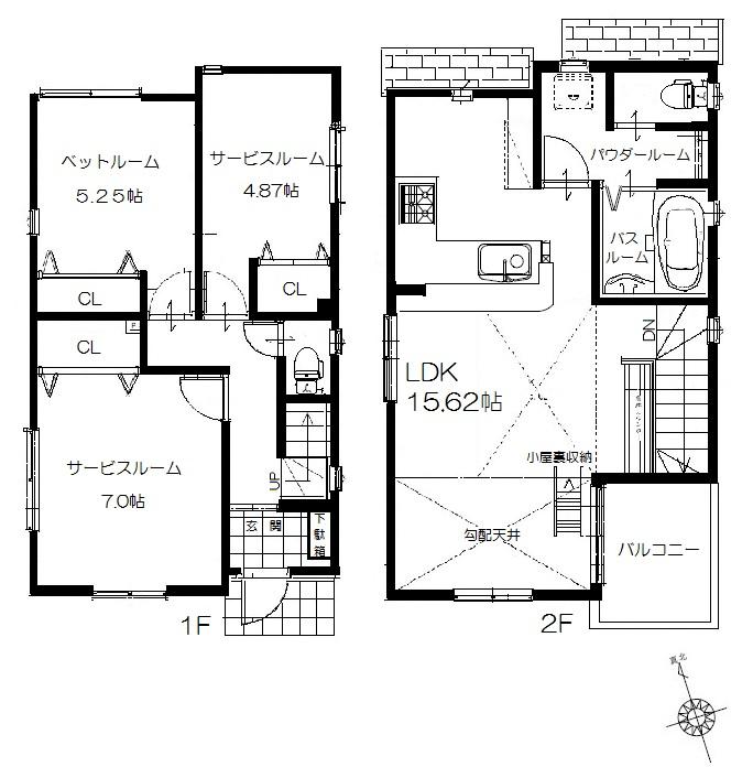 Floor plan. 59,800,000 yen, 3LDK, Land area 91.01 sq m , Building area 41.47 sq m