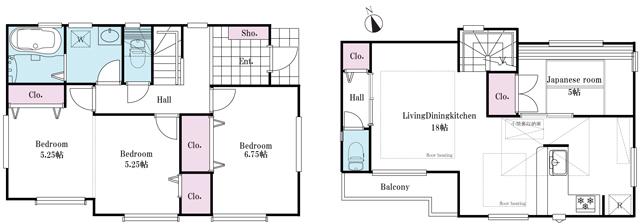 Floor plan. 62,800,000 yen, 4LDK, Land area 106.25 sq m , Building area 96.46 sq m 2 Building