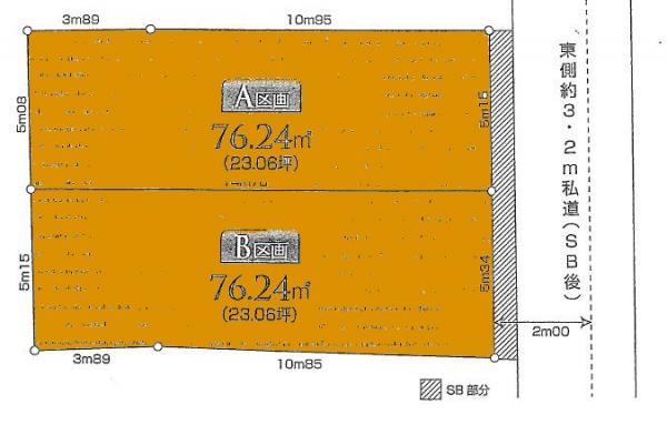 Compartment figure. Land price 37,800,000 yen, Land area 76.24 sq m