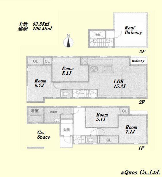 Floor plan. 47,800,000 yen, 4LDK, Land area 83.55 sq m , Building area 100.48 sq m