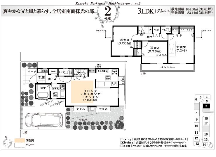 Floor plan. Local district average (H25.7_Tsukisatsuei)