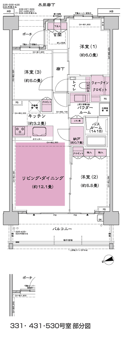 Floor: 3LD ・ K + N (storeroom) + WIC (walk-in closet), the occupied area: 70.11 sq m, Price: TBD