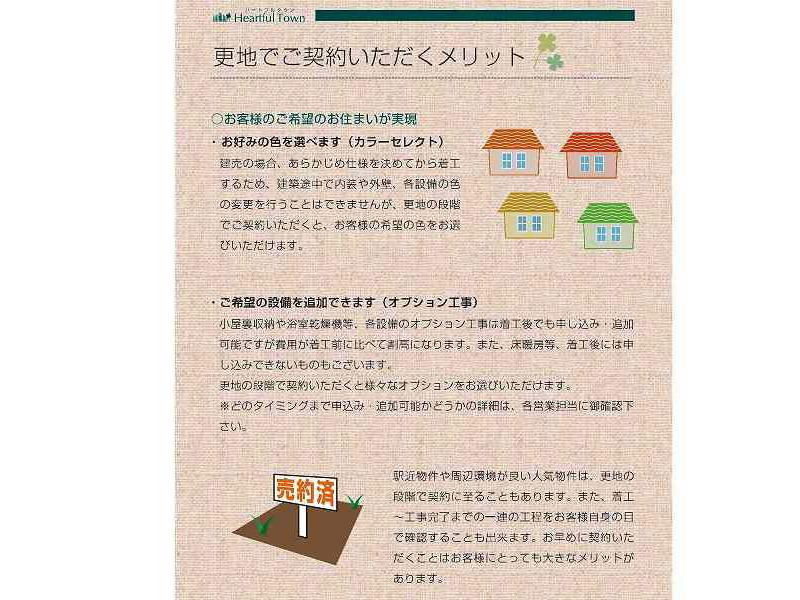 Construction ・ Construction method ・ specification. Benefits ColorSelect assist our contract in the vacant lot ・ Options construction