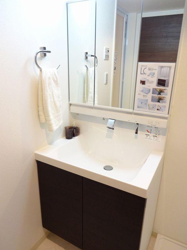 Wash basin, toilet. Bathroom vanity