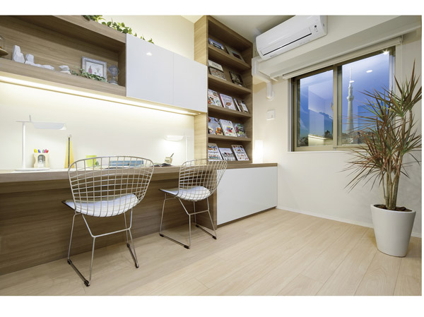 living ・ Dining DEN of adjacent, Or tell me the homework or read a book with their children, Space communication deepens