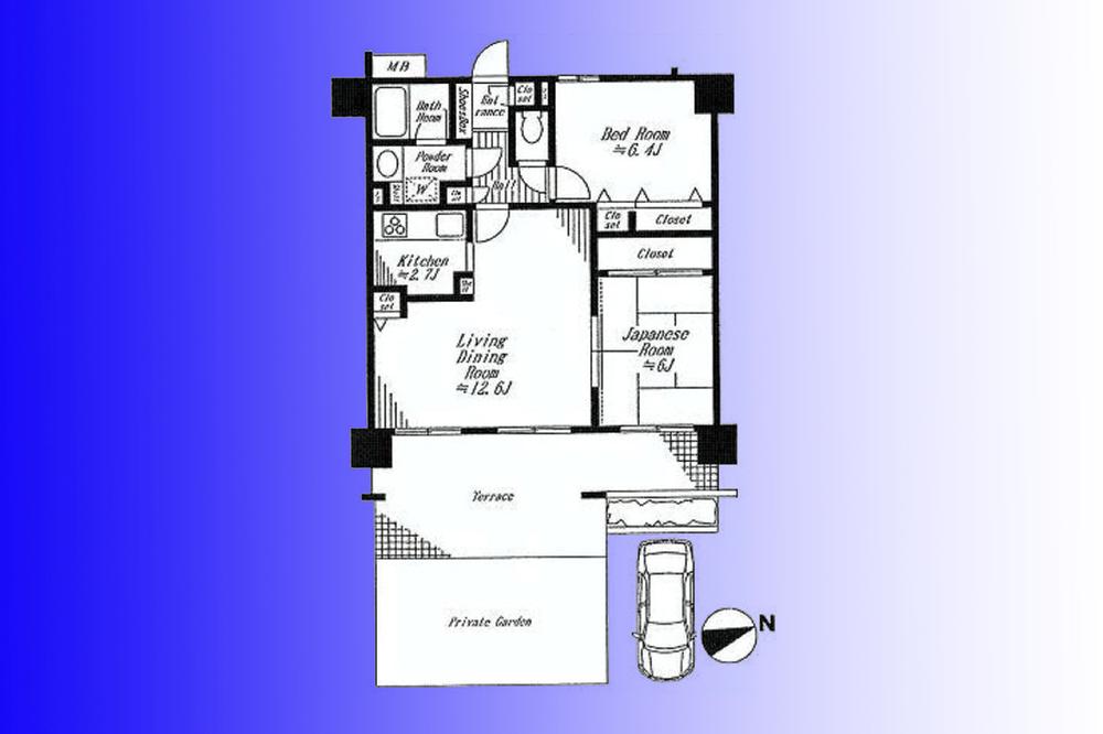 Floor plan. 2LDK, Price 21,980,000 yen, Footprint 61.6 sq m   [Floor plan] Easy-to-use floor plans in the wide span of 7.7m.