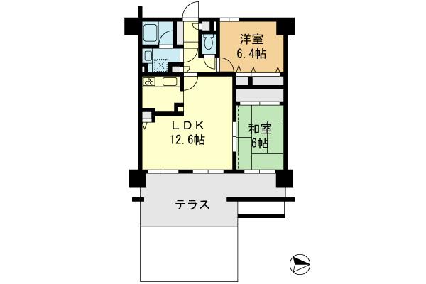 Floor plan. 2LDK, Price 21,980,000 yen, Footprint 61.6 sq m