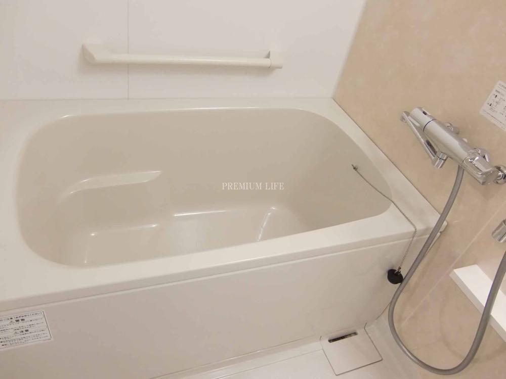 Bathroom. Bathroom with a handrail