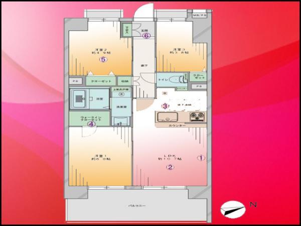 Floor plan. 3LDK, Price 26,800,000 yen, Occupied area 58.52 sq m