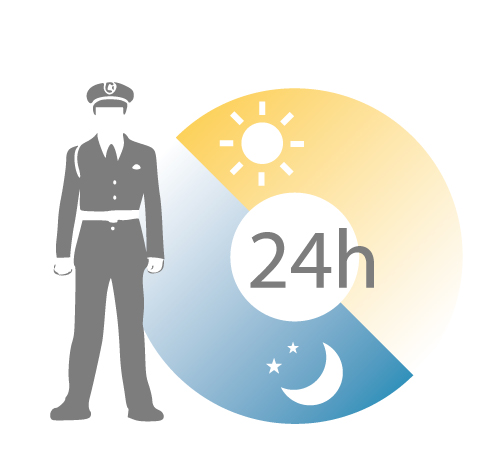 Security.  [24-hour manned management to watch the peace of mind] The caretaker during the day, Night realize "24-hour manned management" of disaster prevention center personnel resides. In addition to the advanced security system, It was always the pursuit of peace of mind eye watch of people. (Conceptual diagram)