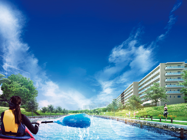 Shared facilities.  [Exterior CG] Appearance, Beautiful waterfront and streets to add a sophisticated "mansion ness" "kindness" is the theme. Ya entrance that connects the street and Teinai slowly, Four seasons of flowers was placed on the sidewalk is, I feel the quality of calm.