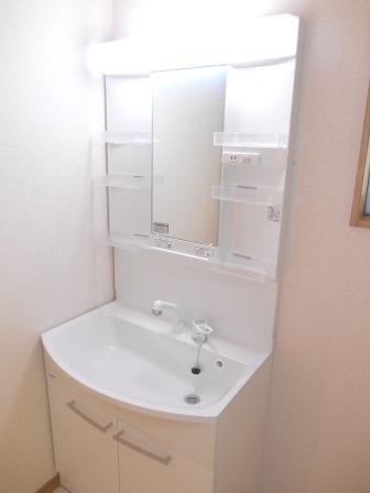 Wash basin, toilet. Bathroom vanity