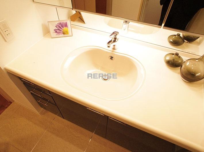 Wash basin, toilet. Bathroom vanity