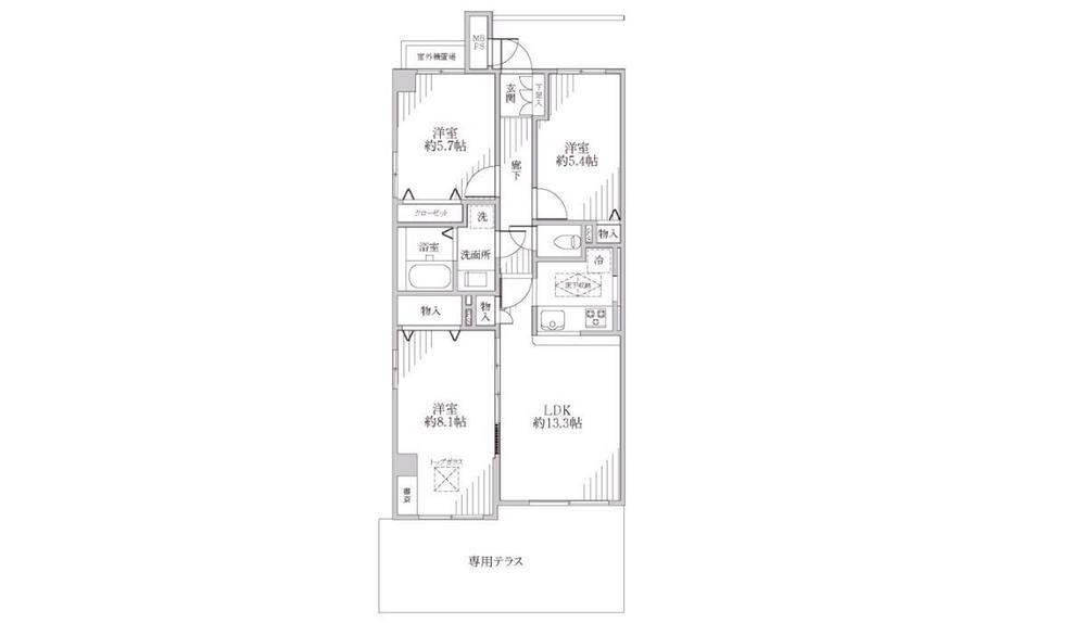 Floor plan. 3LDK, Price 27,900,000 yen, Occupied area 69.71 sq m