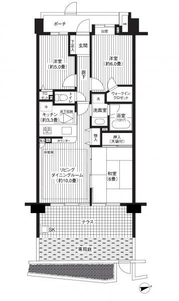 Floor plan. 3LDK, Price 28.8 million yen, Occupied area 65.88 sq m floor plan