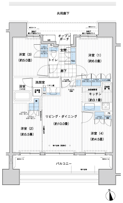 Floor: 4LDK, occupied area: 71.15 sq m