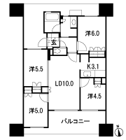 Floor: 4LDK, occupied area: 70.95 sq m