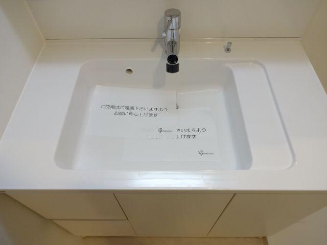 Wash basin, toilet. Bathroom vanity