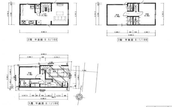 Compartment figure. Land price 19.3 million yen, Land area 42.36 sq m floor plan 3LDK 87.93 square meters Building 13.5 million yen