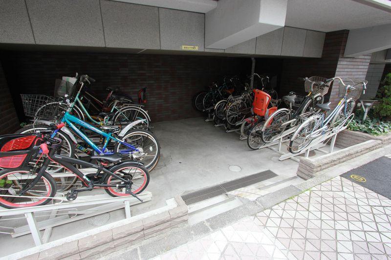 Parking lot. Bicycle-parking space