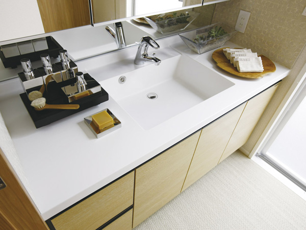 Bathing-wash room.  [Powder Room] And stylish powder room is functional, Storage is also rich. (Model Room A type) ※ Sale already