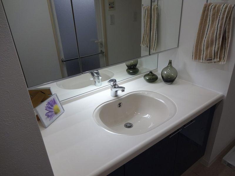 Wash basin, toilet. Bathroom vanity