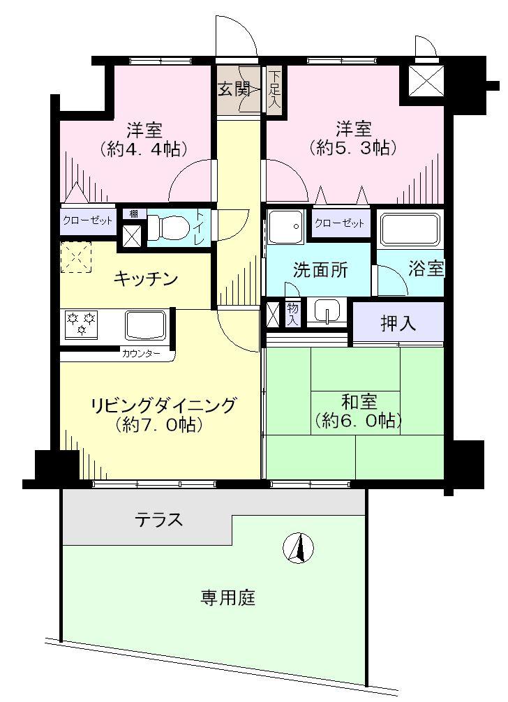 Floor plan. 3LDK, Price 20.8 million yen, Occupied area 60.51 sq m