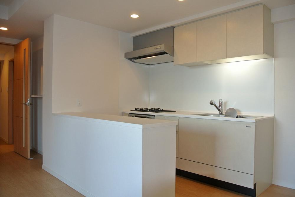 Kitchen. Table counter bottom storage rack