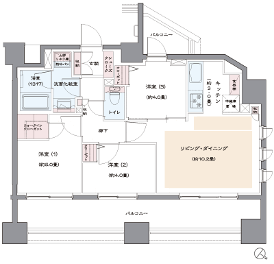 Floor: 3LDK + WIC, the occupied area: 61.03 sq m, Price: 48,980,000 yen, now on sale