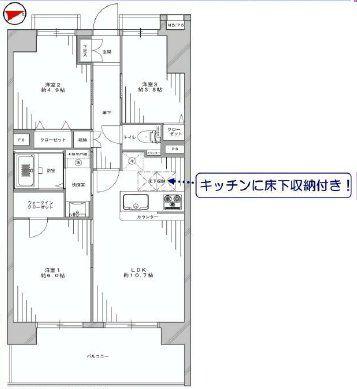 Floor plan. 3LDK, Price 26,800,000 yen, Occupied area 58.52 sq m , Balcony area 11.21 sq m
