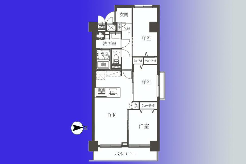 Floor plan. 3LDK, Price 27,800,000 yen, Occupied area 59.58 sq m , Balcony area 6.48 sq m new interior renovation completed! It was reborn in the way of new construction.