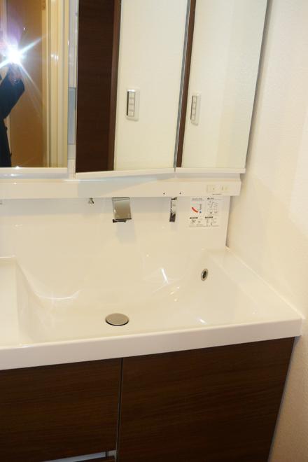 Wash basin, toilet. Wash room of the new