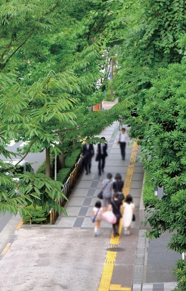 No utility poles have been cityscape beautiful Hokusai Street