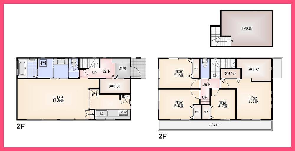 Building plan example (floor plan). Building plan example ( B No. land) Building Price      14.8 million yen, Building area   106.2 sq m