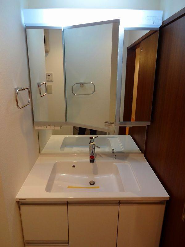 Wash basin, toilet. Bathroom vanity