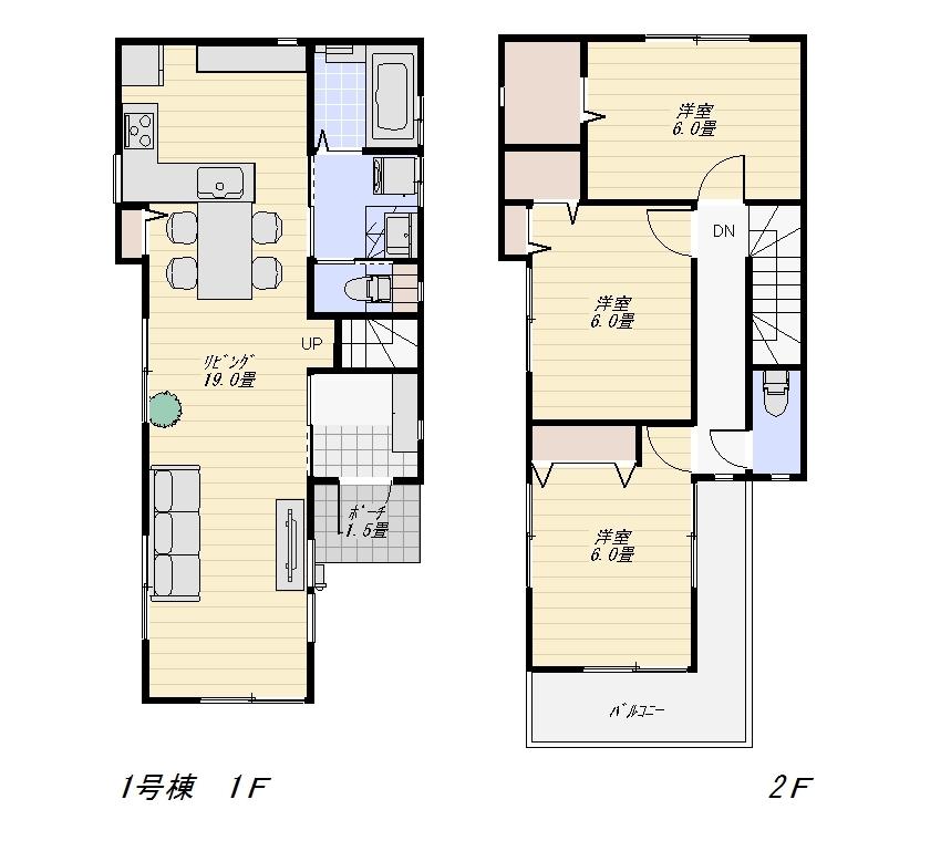 Building plan example (floor plan). Building plan example (No. 1 place) Building Price      14 million yen, Building area 90.90 sq m