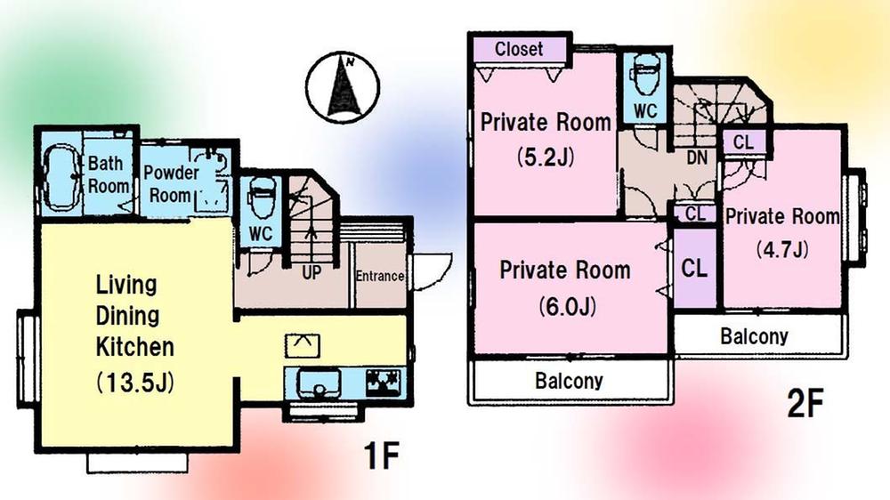 Floor plan. (B Building), Price 33,900,000 yen, 3LDK, Land area 89.47 sq m , Building area 71.56 sq m