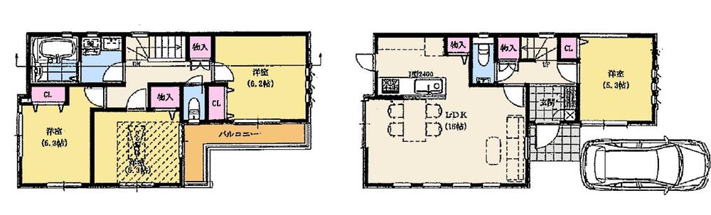 Floor plan. 40,800,000 yen, 4LDK, Land area 110.09 sq m , Building area 88.74 sq m