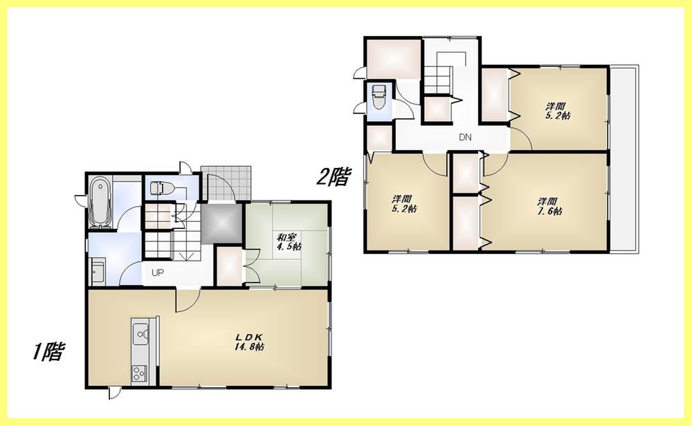 Floor plan. 30,800,000 yen, 4LDK, Land area 100.09 sq m , Building area 95.98 sq m