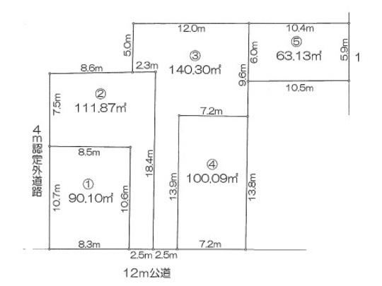 Compartment figure. Land price 22,800,000 yen, Land area 63.13 sq m compartment view