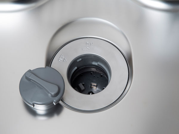 Kitchen.  [disposer] Adopt a disposer to keep the kitchen clean.